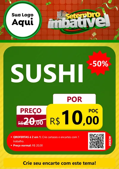 Modelo de Cartaz para Cartaz A4 Vertical com o tema Setembro Imbatível para Comida japonesa