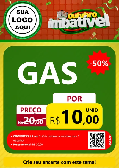 Modelo de Cartaz para Cartaz A4 Vertical com o tema Outubro Imbatível para Água e gás