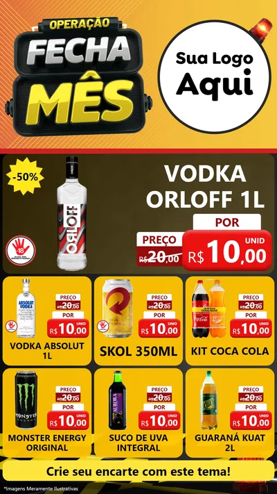 Modelo de Rede Social para Stories com o tema Operação Fecha Mês para Distribuidora de bebidas