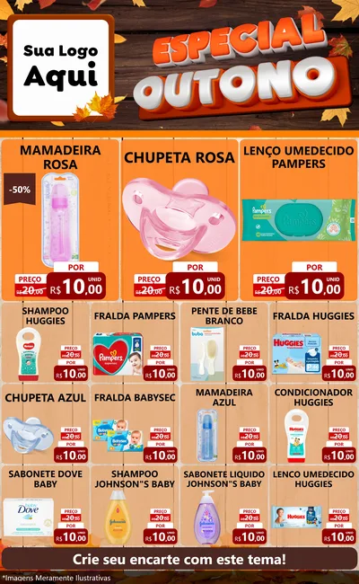 Modelo de Encarte para Encarte Grande com o tema Especial Outono para Bebês