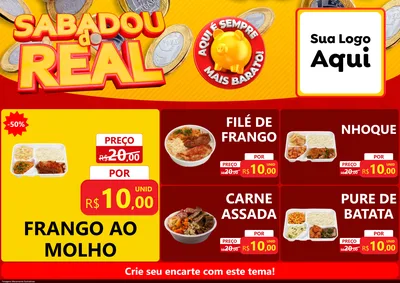 Modelo de Encarte para Encarte A4 Horizontal com o tema Sabadou do Real para Restaurante