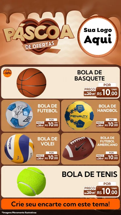 Modelo de TV para TV Vertical com o tema Páscoa de Ofertas para Artigos Esportivos