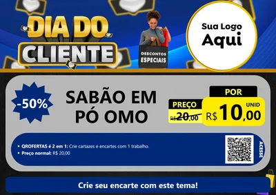 Modelo de Cartaz para Cartaz A4 Horizontal com o tema Dia Do Cliente para Produtos de Limpeza