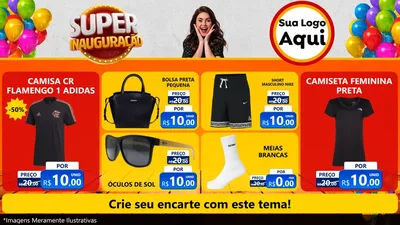 Modelo de TV para TV Horizontal com o tema Super Inauguração para Roupas e acessórios