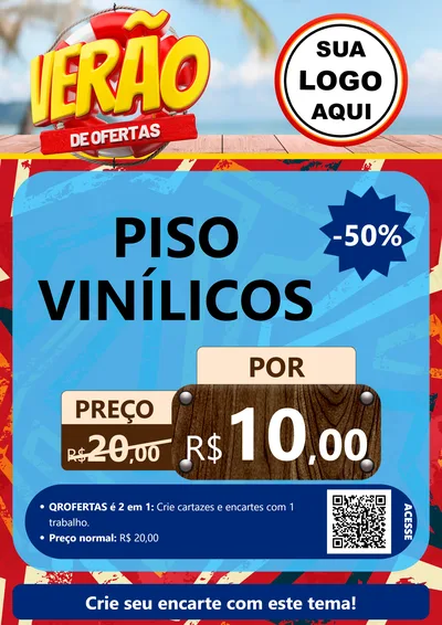 Modelo de Cartaz para Cartaz A4 Vertical com o tema Verão de Ofertas para Material para Construção