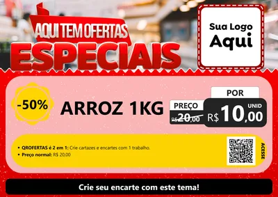 Modelo de Cartaz para Cartaz A4 Horizontal com o tema Aqui Tem Ofertas Especiais para Supermercado