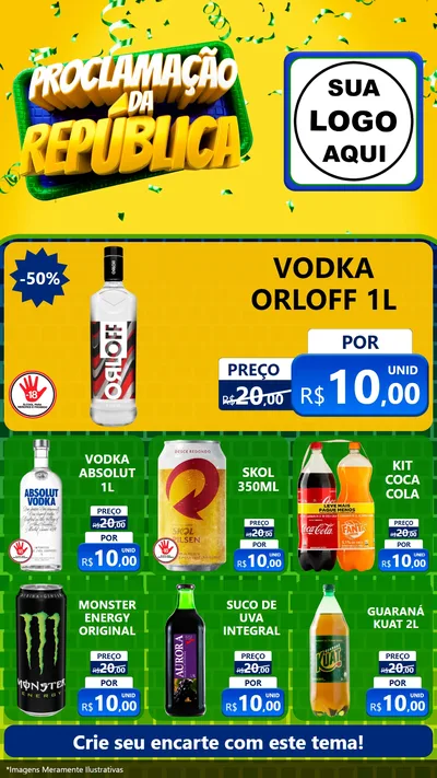 Modelo de Rede Social para Stories com o tema Proclamação da República para Distribuidora de bebidas