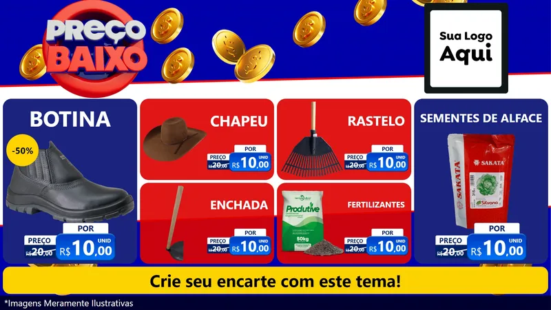 Modelo de TV para TV Horizontal com o tema Preço Baixo para Agropecuária