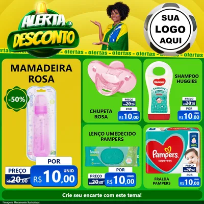 Modelo de Rede Social para Feed Facebook com o tema Alerta de Desconto para Bebês