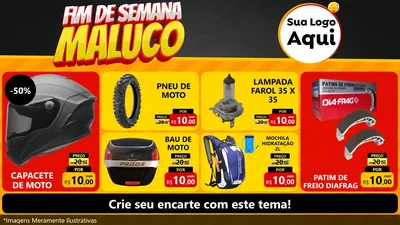 Modelo de TV para TV Horizontal com o tema Final de Semana Maluco para Moto peças