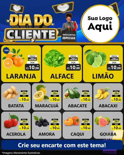 Modelo de Rede Social para Feed Instagram com o tema Dia Do Cliente para Hortifrúti