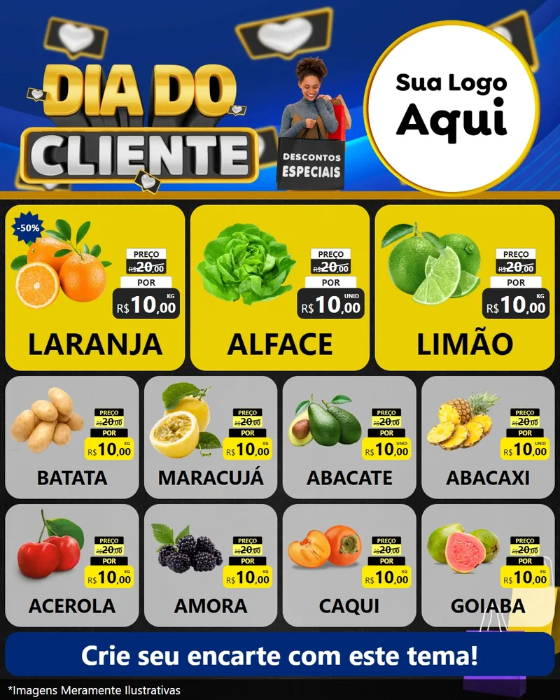 Modelo de Rede Social para Feed Instagram com o tema Dia Do Cliente para Hortifrúti