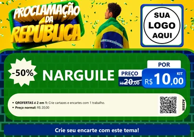 Modelo de Cartaz para Cartaz A4 Horizontal com o tema Proclamação da República para Tabacaria