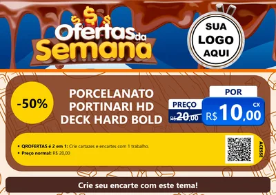 Modelo de Cartaz para Cartaz A4 Horizontal com o tema Ofertas da Semana - Páscoa para Pisos e revestimentos