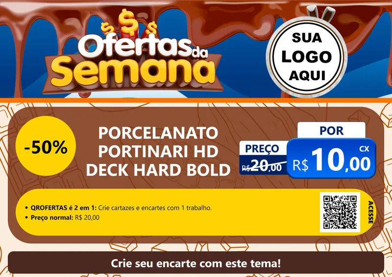 Modelo de Cartaz para Cartaz A4 Horizontal com o tema Ofertas da Semana - Páscoa para Pisos e revestimentos
