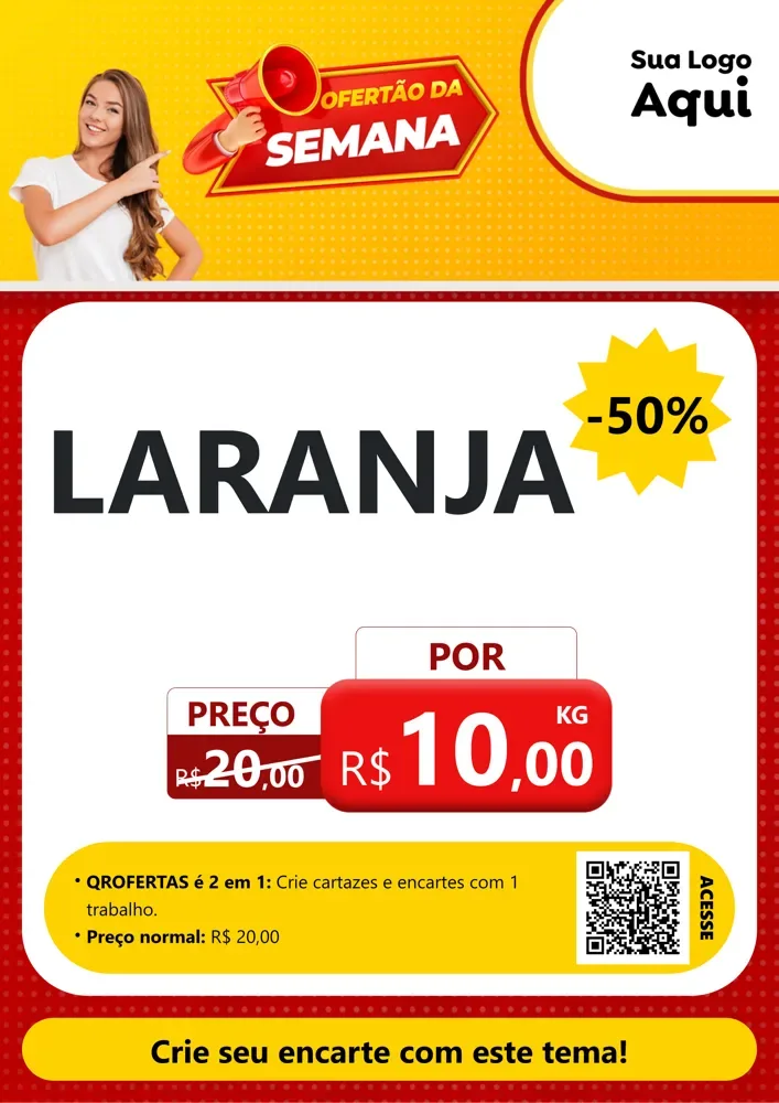 Modelo de Cartaz para Cartaz A4 Vertical com o tema Ofertão da Semana para Hortifrúti