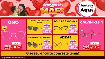 Modelo de TV para TV Horizontal com o tema Semana Das Mães para Óticas