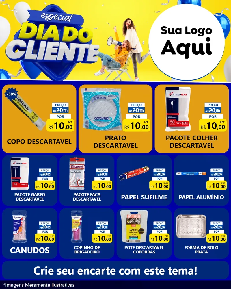 Modelo de Rede Social para Feed Instagram com o tema Especial Dia do Cliente para Embalagens