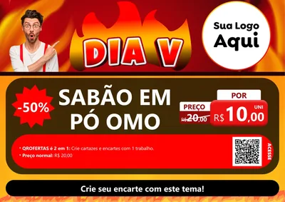 Modelo de Cartaz para Cartaz A4 Horizontal com o tema Dia V para Produtos de Limpeza
