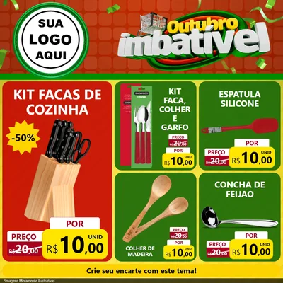 Modelo de Rede Social para Feed Facebook com o tema Outubro Imbatível para Utilidades Domésticas