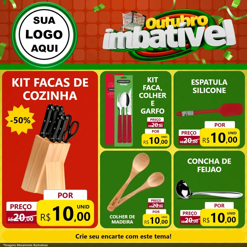 Modelo de Rede Social para Feed Facebook com o tema Outubro Imbatível para Utilidades Domésticas