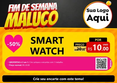 Modelo de Cartaz para Cartaz A4 Horizontal com o tema Final de Semana Maluco para Informática
