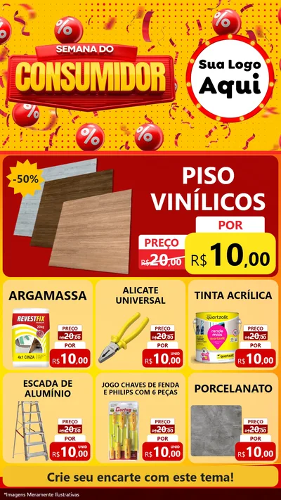 Modelo de Rede Social para Stories com o tema Semana do Consumidor para Material para Construção