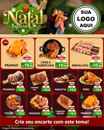 Modelo de Rede Social para Feed Instagram com o tema Natal Especial para Assados