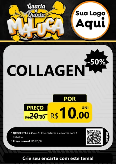 Modelo de Cartaz para Cartaz A4 Vertical com o tema Quarta e Quinta Maluca para Suplementos alimentares
