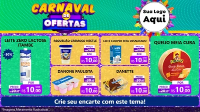Modelo de TV para TV Horizontal com o tema Carnaval de Ofertas para Frios e Laticínios