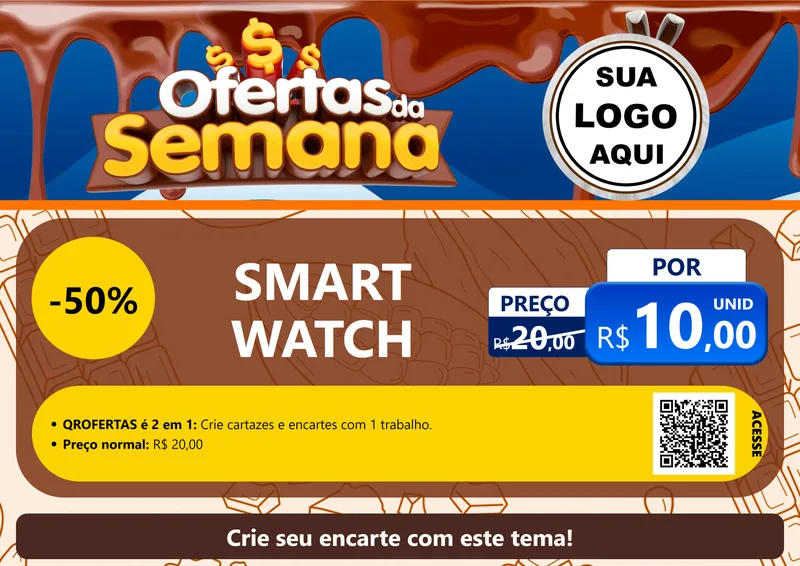 Modelo de Cartaz para Cartaz A4 Horizontal com o tema Ofertas da Semana - Páscoa para Informática