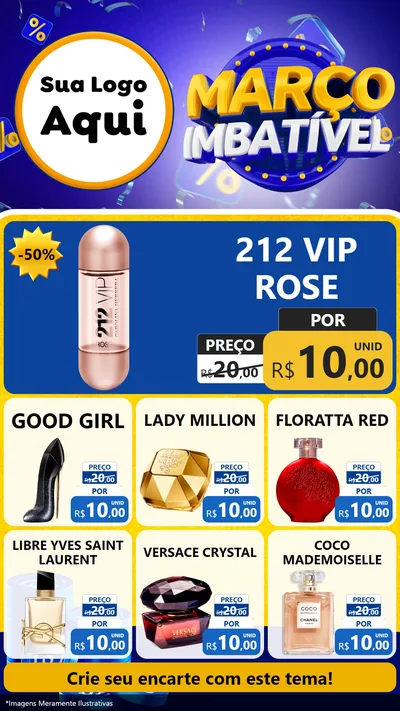 Modelo de Rede Social para Stories com o tema Março Imbatível para Perfumes