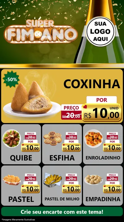 Modelo de Rede Social para Stories com o tema Super Fim de Ano para Salgadaria