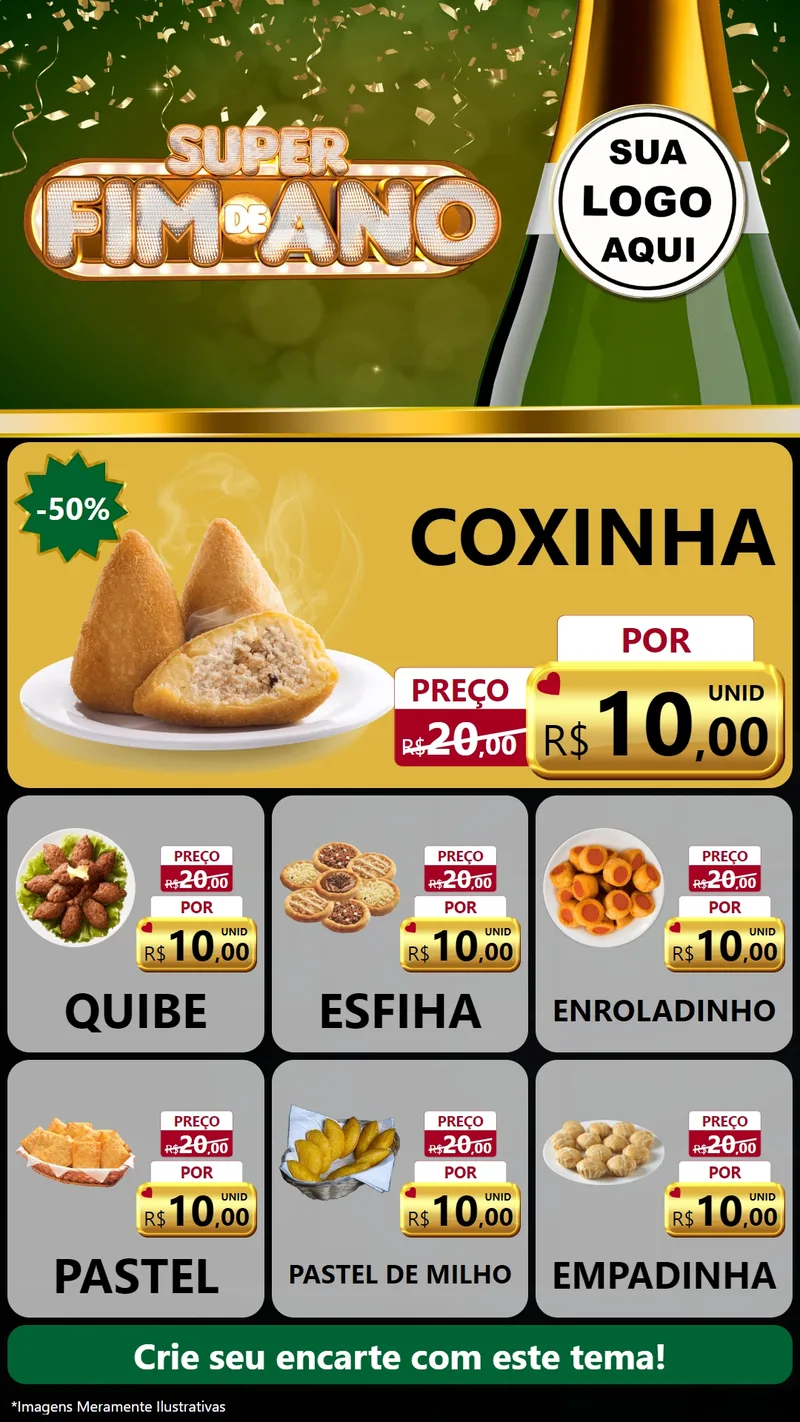 Modelo de Rede Social para Stories com o tema Super Fim de Ano para Salgadaria