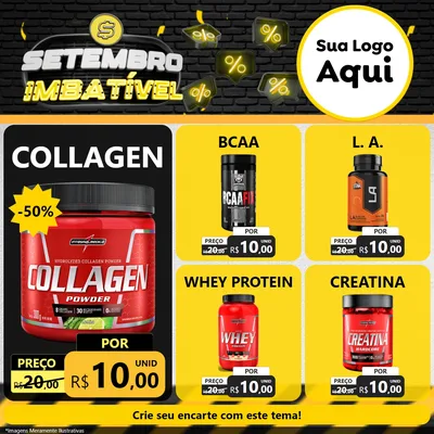 Modelo de Rede Social para Feed Facebook com o tema Setembro Imbatível para Suplementos alimentares