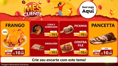 Modelo de TV para TV Horizontal com o tema Mês do Cliente para Assados