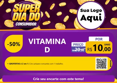 Modelo de Cartaz para Cartaz A4 Horizontal com o tema Super Dia do Consumidor para Farmácia