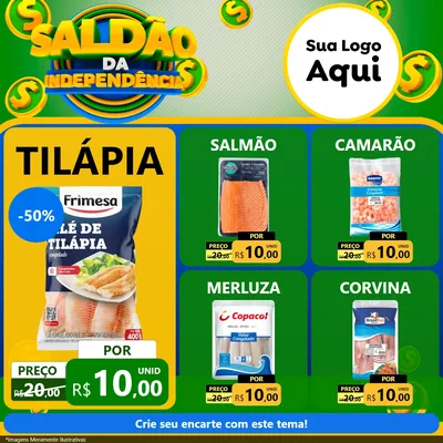 Modelo de Rede Social para Feed Facebook com o tema Saldão da Indepêndencia para Peixaria