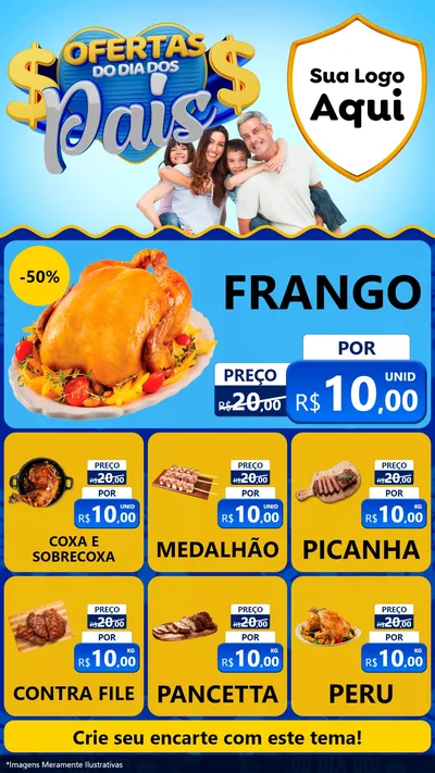 Modelo de Rede Social para Stories com o tema Ofertas do Dia dos Pais para Assados