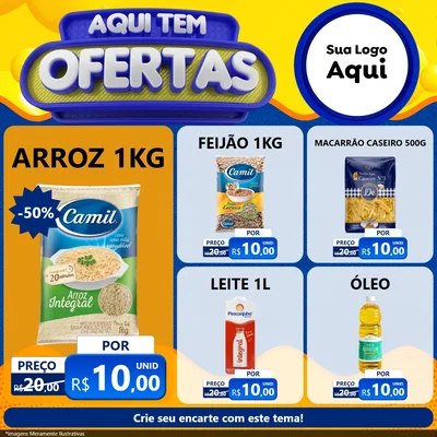 Modelo de Rede Social para Feed Facebook com o tema Aqui Tem Ofertas para Supermercado