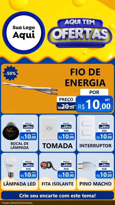 Modelo de Rede Social para Stories com o tema Aqui Tem Ofertas para Materiais Elétricos