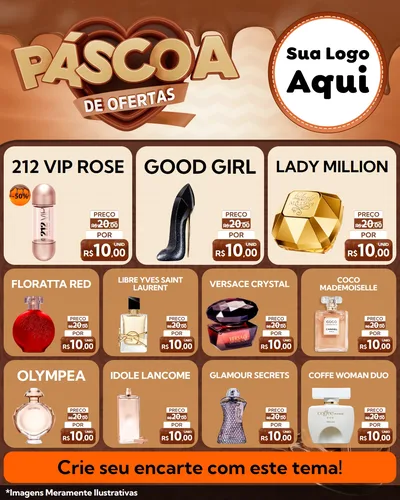 Modelo de Rede Social para Feed Instagram com o tema Páscoa de Ofertas para Perfumes