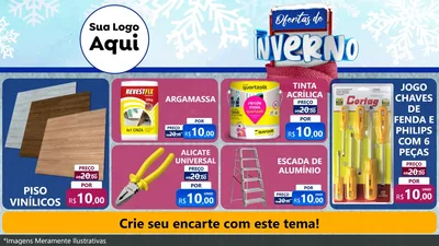 Modelo de TV para TV Horizontal com o tema Ofertas de Inverno para Material para Construção