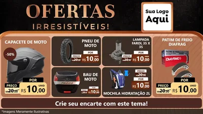 Modelo de TV para TV Horizontal com o tema Ofertas Irresistíveis! para Moto peças