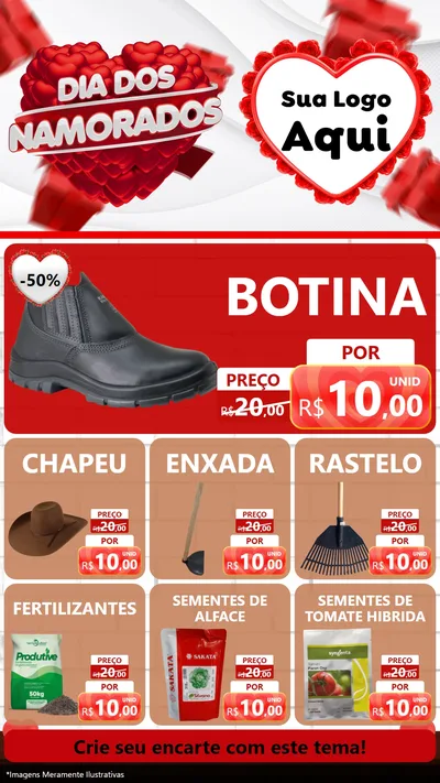 Modelo de Rede Social para Stories com o tema Dia dos Namorados para Agropecuária