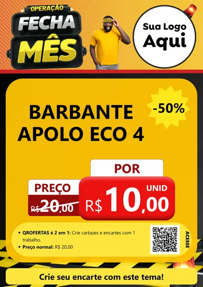 Modelo de Cartaz para Cartaz A4 Vertical com o tema Operação Fecha Mês para Armarinho e Aviamentos