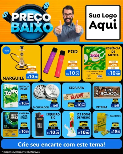 Modelo de Rede Social para Feed Instagram com o tema Preço Baixo para Tabacaria