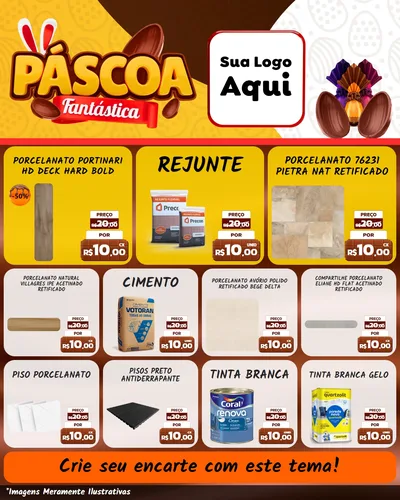 Modelo de Rede Social para Feed Instagram com o tema Páscoa Fantástica para Pisos e revestimentos