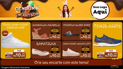 Modelo de TV para TV Horizontal com o tema Cenoura Encantada - Páscoa para Calçados