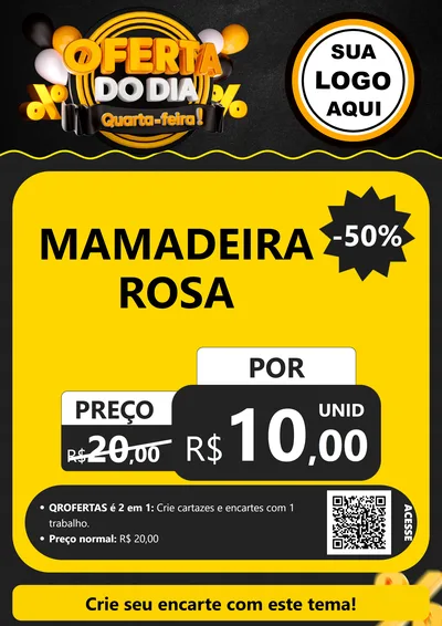 Modelo de Cartaz para Cartaz A4 Vertical com o tema Oferta do Dia - Quarta Feira! para Bebês